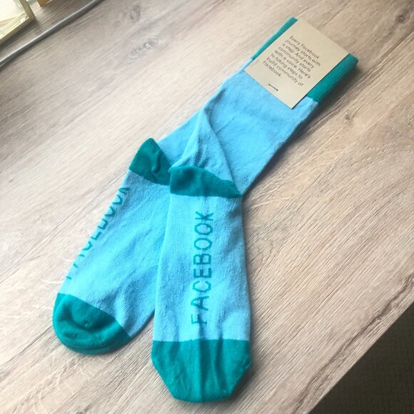 Women's/ Unisex Rare Facebook Teal Green Socks